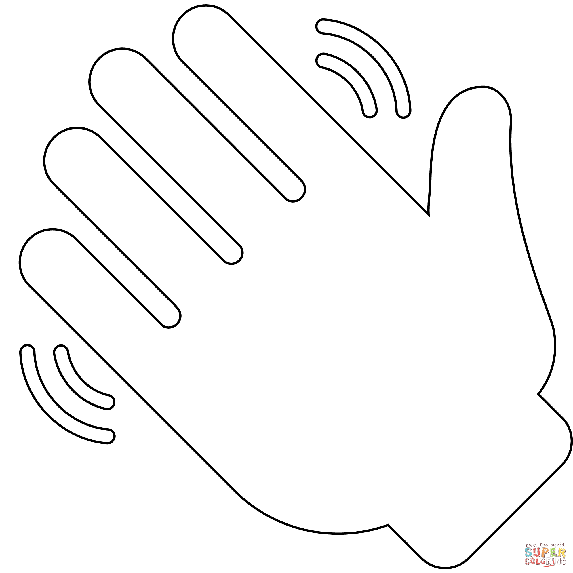 Waving hand emoji coloring page free printable coloring pages