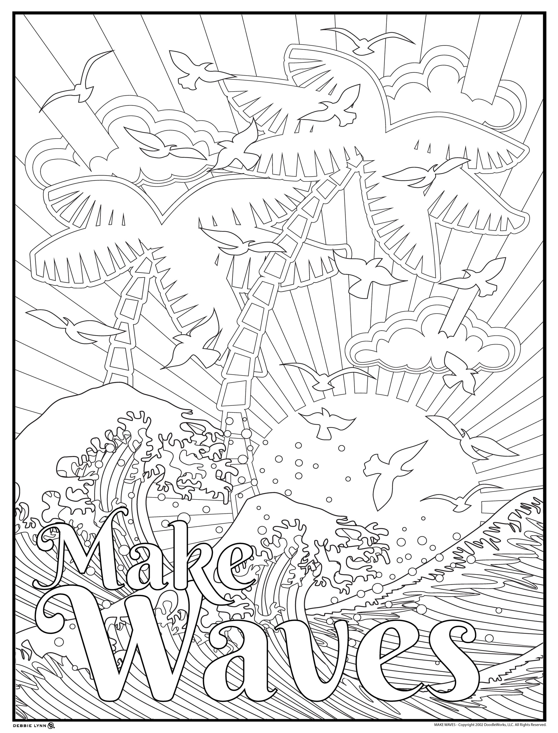 Make waves beach vbs faith personalized giant coloring poster x â debbie lynn