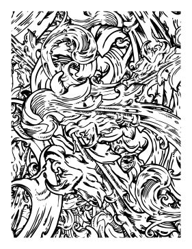 Waves coloring page