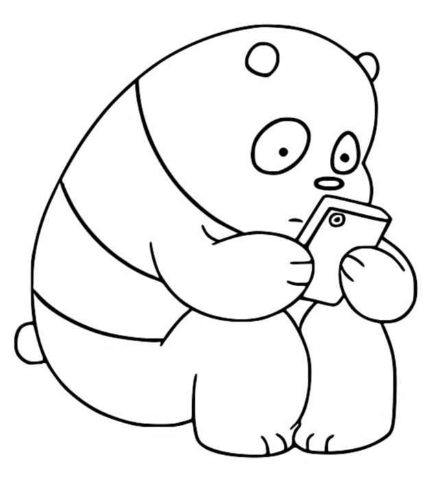 Coloring page we bare bears panda