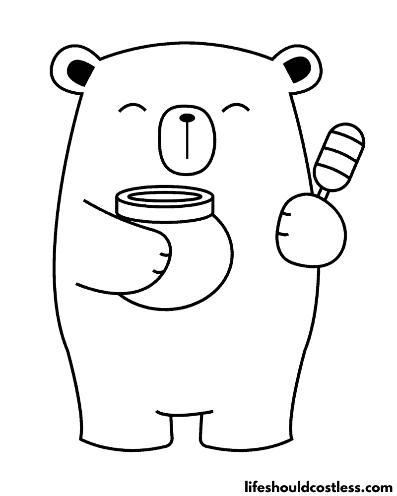 Bear coloring pages free printable pdf templates