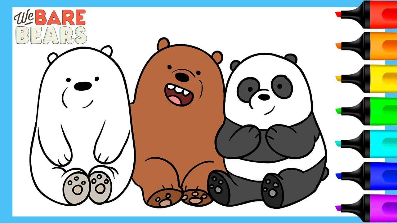 We bare bears coloring pages how to color we bare bears