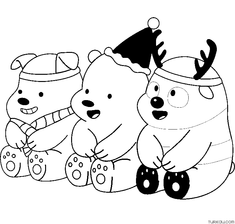 We baby bears new year coloring page