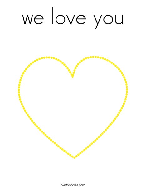We love you coloring page
