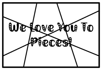 We love you to pieces valentes day activity colorg pages worksheet by swati sharma