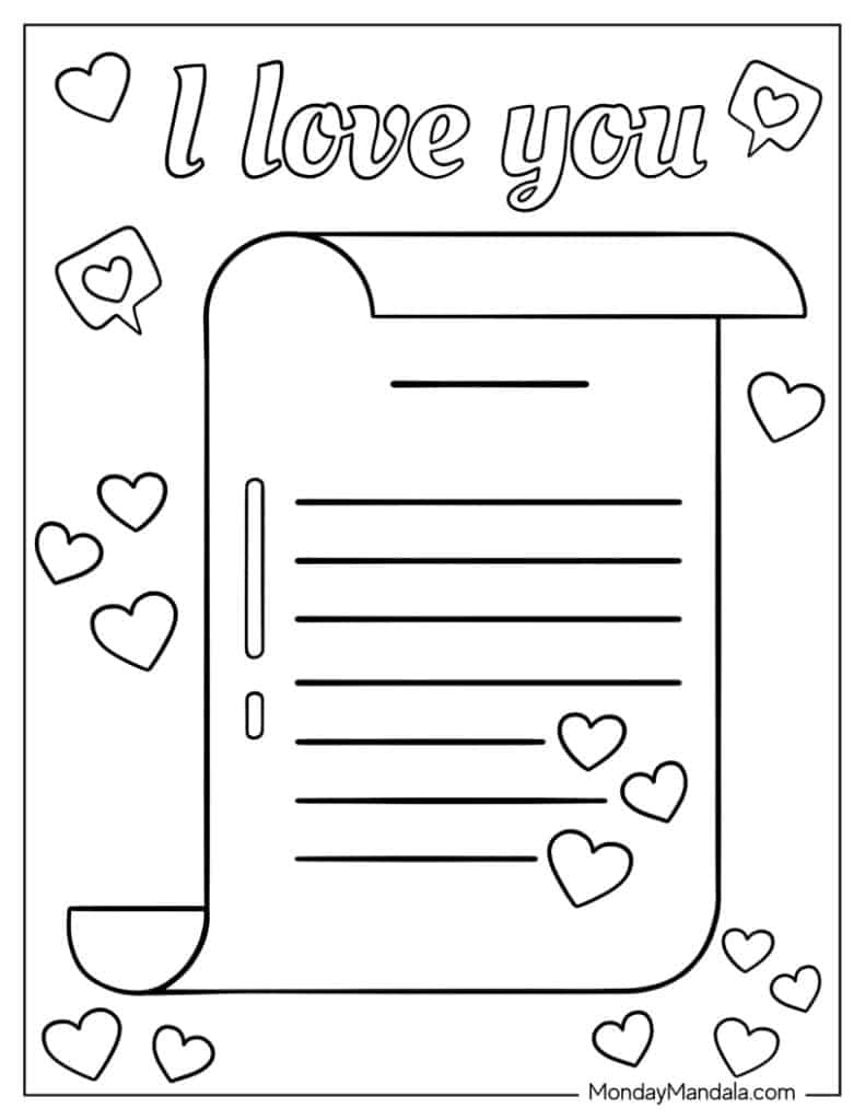 I love you coloring pages free pdf printables