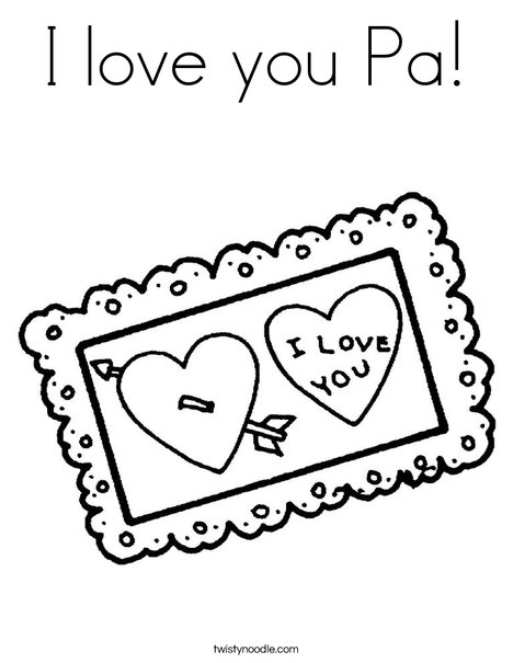 I love you pa coloring page