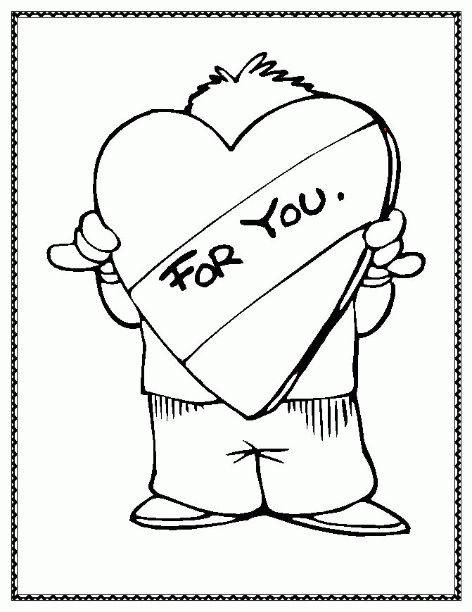 Kindergarten valentines day coloring