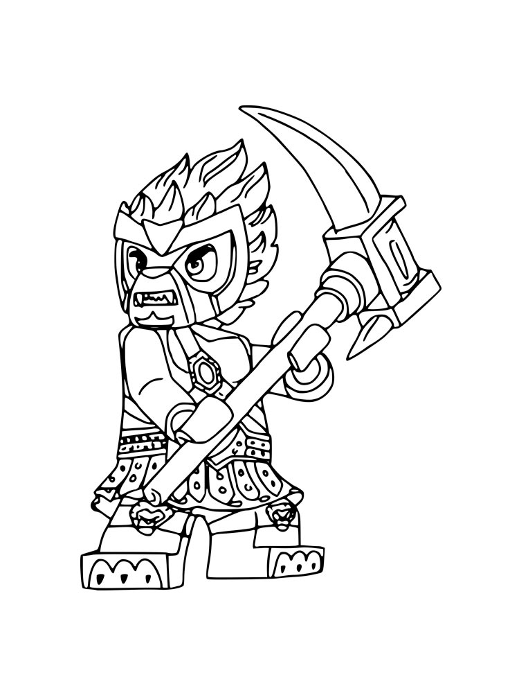 Lego figure with weapons coloring page