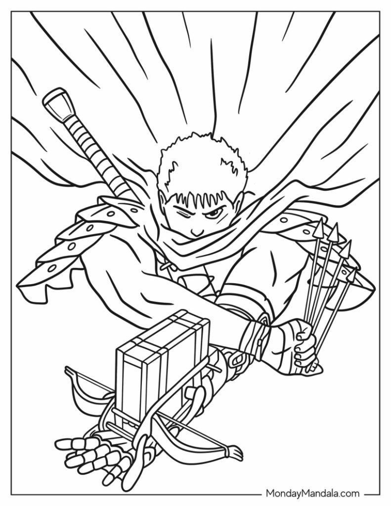 Manga coloring pages free pdf printables