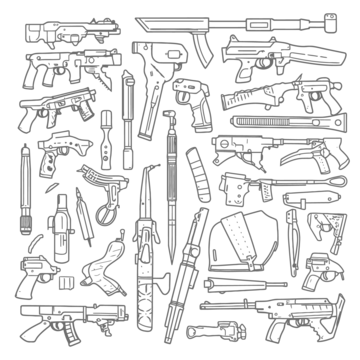 Weapons coloring page png transparent images free download vector files