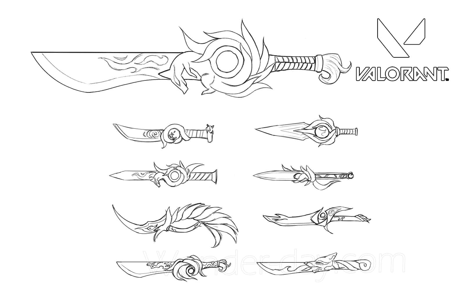 Valorant weapons coloring page
