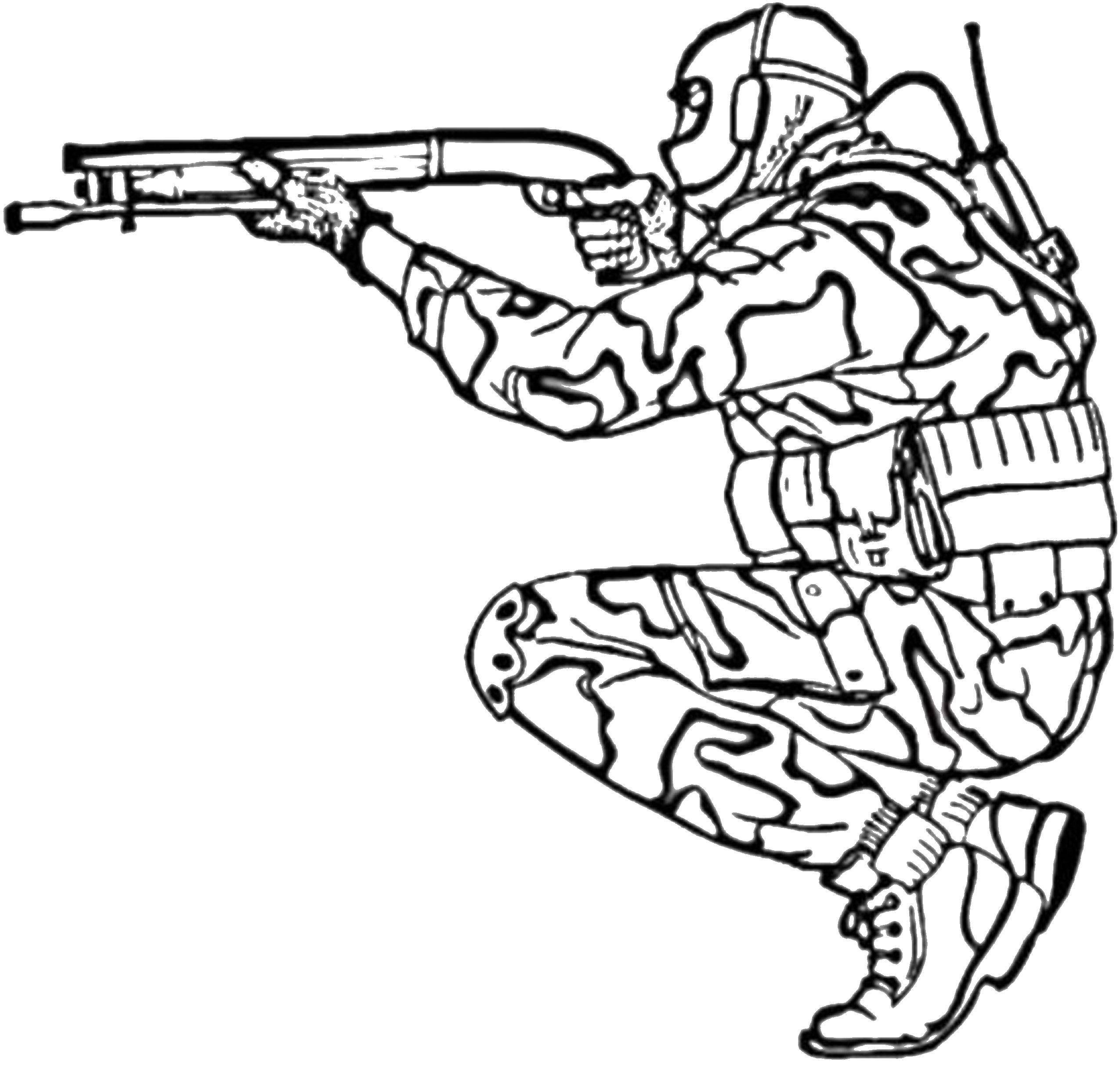 Online coloring pages boys coloring sniper aiming for boys