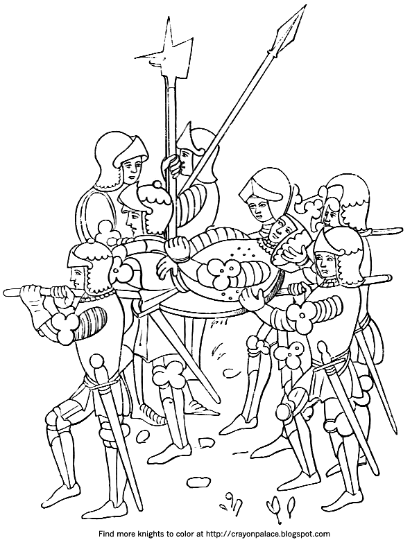 Crayon palace knights in battle coloring pages