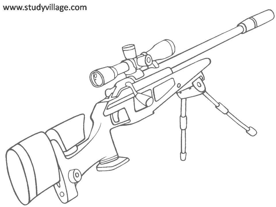 Military weapon coloring page for kids