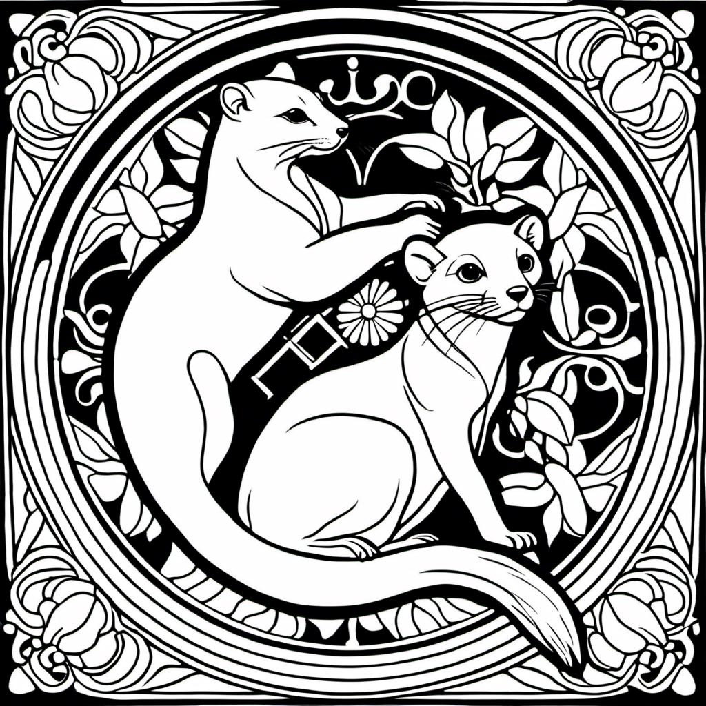 A weasel a stunning alphonse muchas vector gra