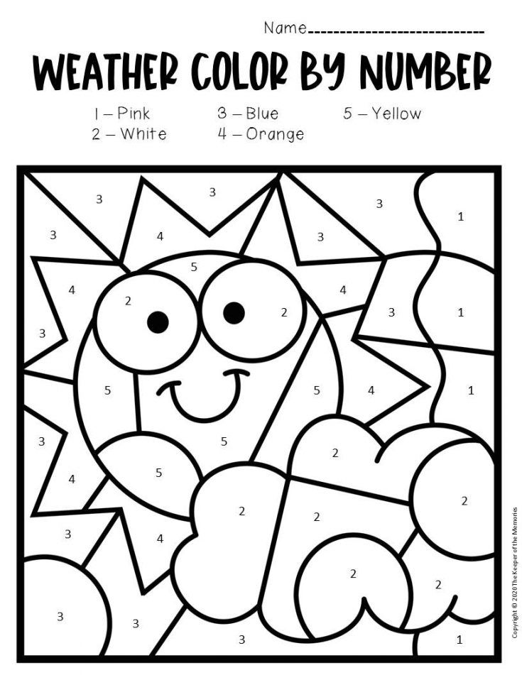 Color by number weather preschool worksheets preschool worksheets color worksheets for preschool preschool colors