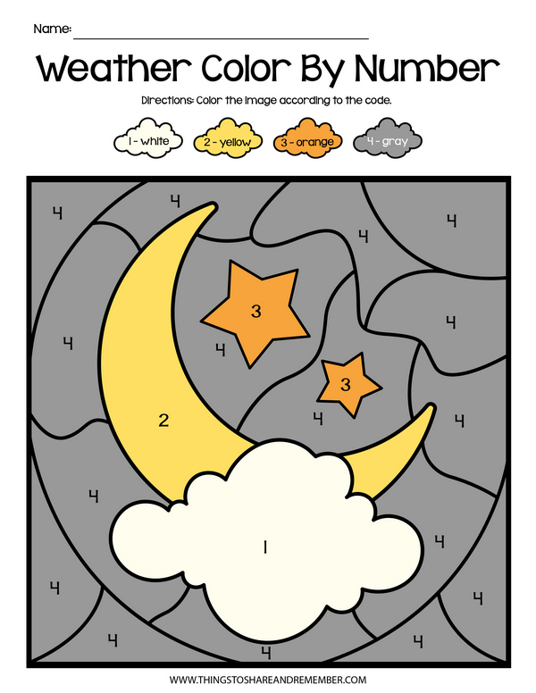 Weather color by number pages share remember celebrating child home