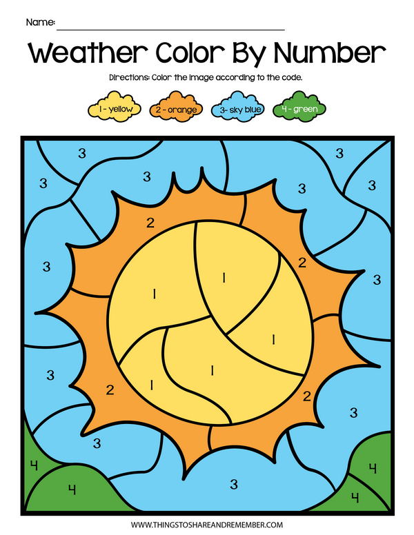 Weather color by number pages share remember celebrating child home