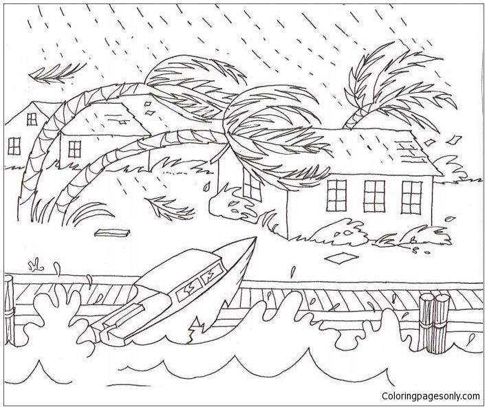 A severe weather coloring page