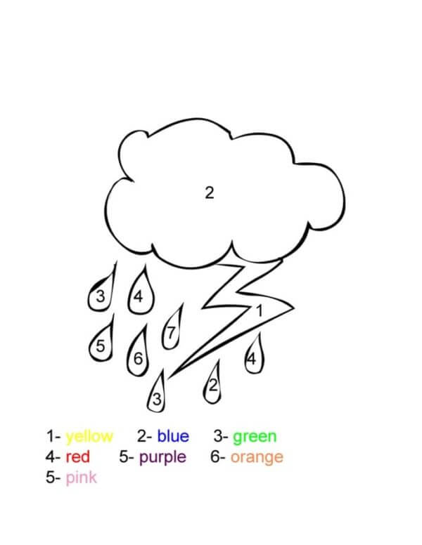 Color the cloud with your markers coloring page