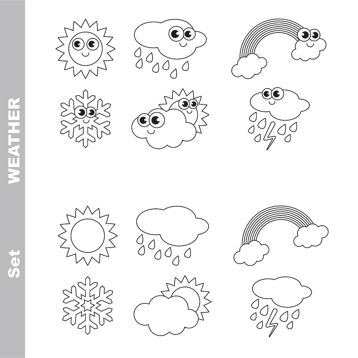 Weather coloring pages for kids fun free printable coloring pages of weather events â from hurricanes to sunny days printables mom
