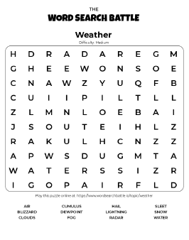 Weather word search