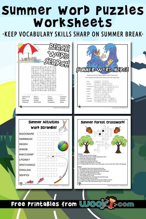Summer word searches and summer word puzzles woo jr kids activities childrens publishing
