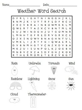 Weather vocabulary word search seek find puzzle weather vocabulary words weather vocabulary weather words
