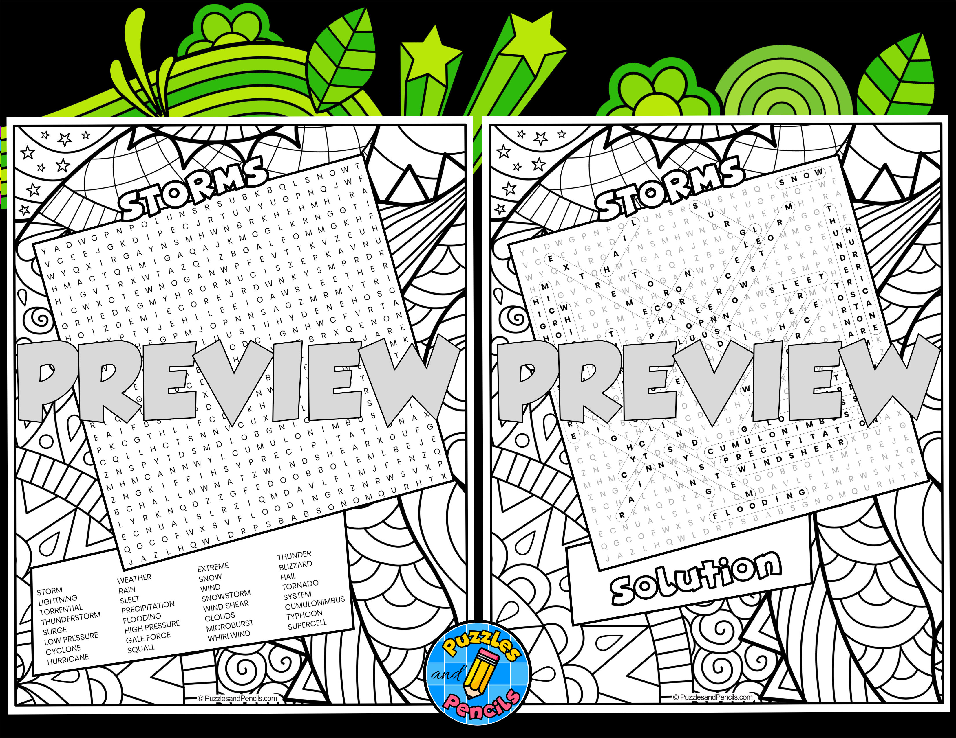 Storms word search puzzle with colouring weather wordsearch teaching resources