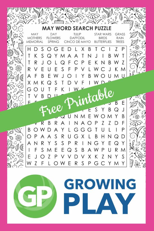May word search printable free