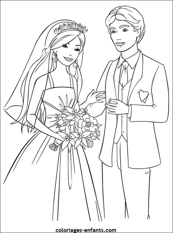 Pin by barbora blahutovã on wedding wedding coloring pages barbie coloring pages barbie coloring
