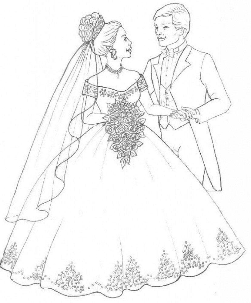 Wedding dress coloring pages for girls activity shelter