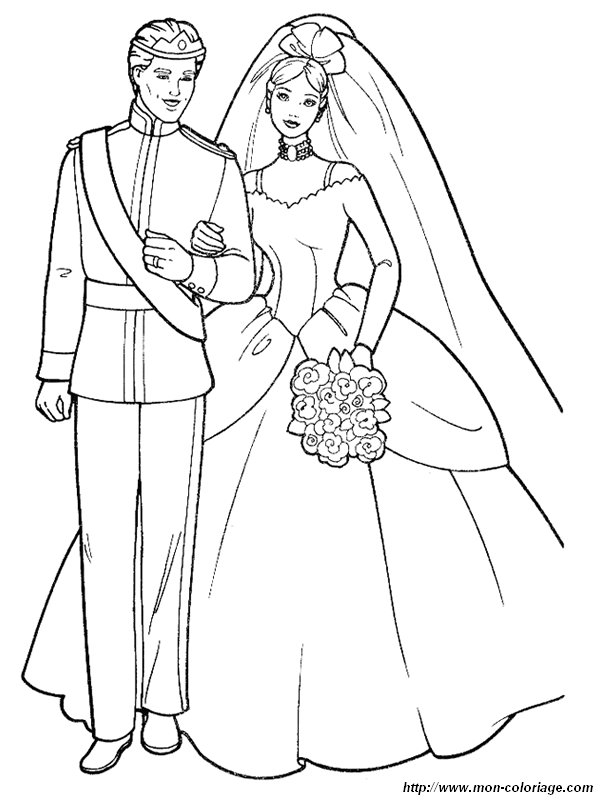 Coloring wedding page barbie ken wedding to print out or color online