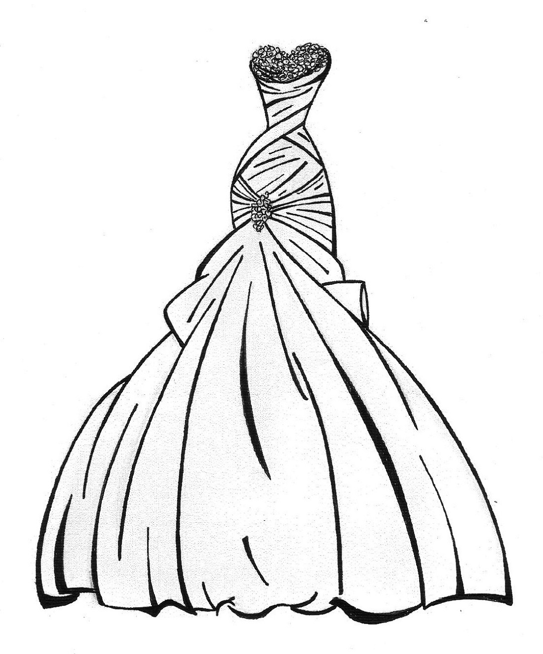 Wedding dress coloring pages for girls activity shelter
