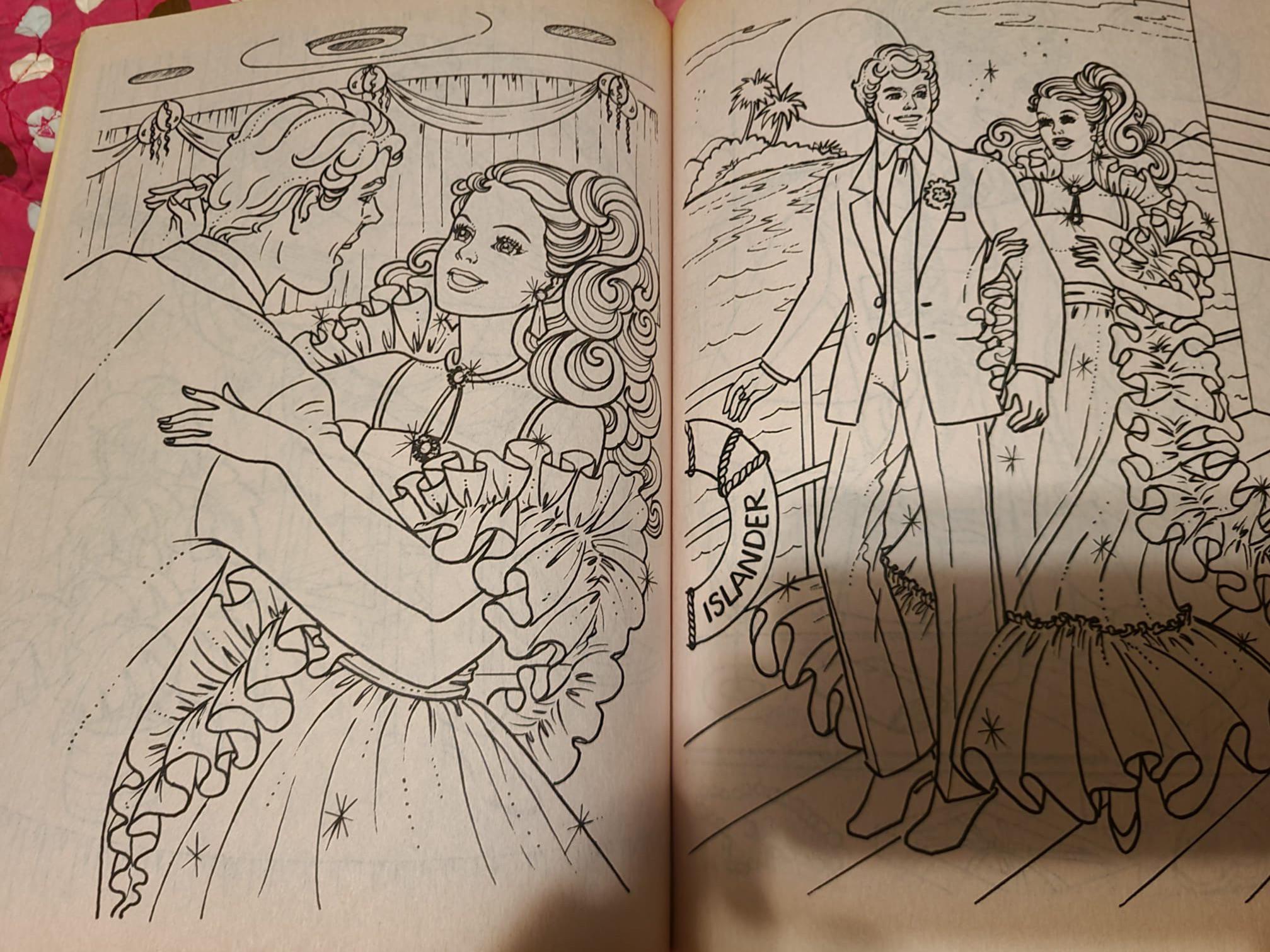 Some of the colouring pages from the s barbie colouring book i bought r barbie