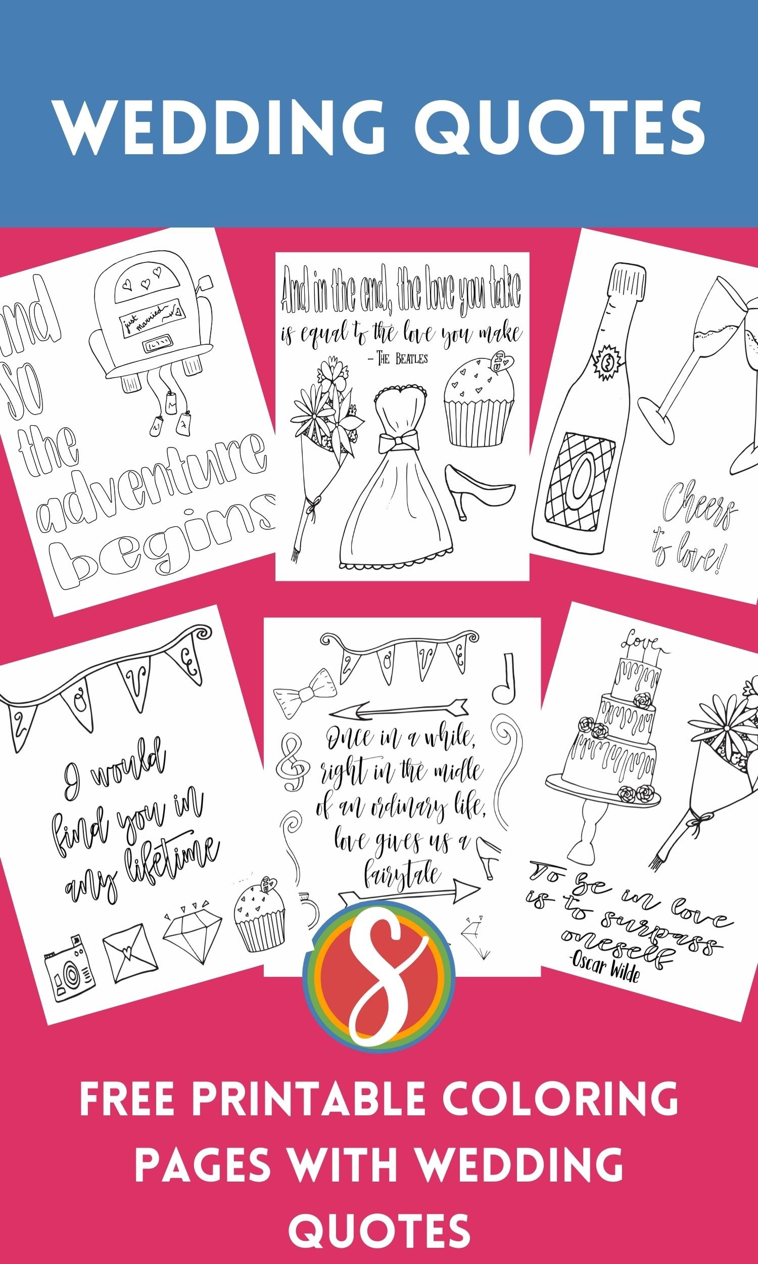 Wedding quote coloring pages â stevie doodles