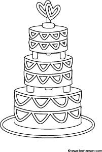 Wedding cake coloring page