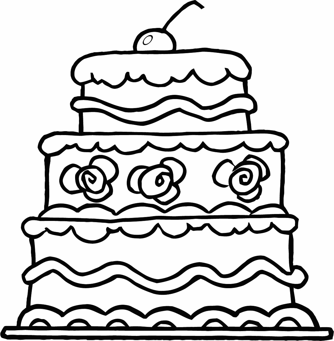 Wedding cake coloring pages