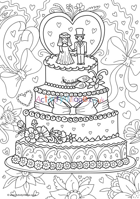 Wedding cake louring page