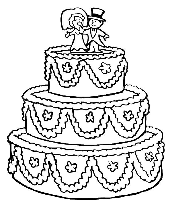Coloring pages little kid with birthday cake coloring page