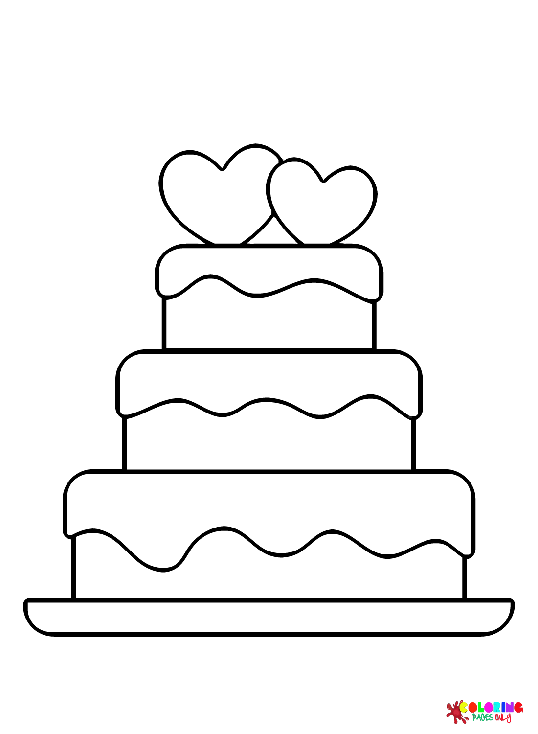 Wedding cake coloring pages printable for free download