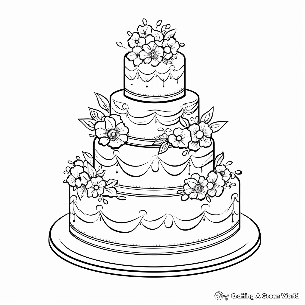 Cake coloring pages