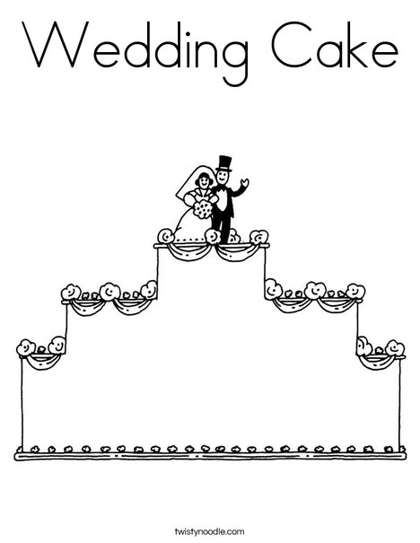 Wedding cake coloring page