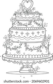 Wedding cake over royalty