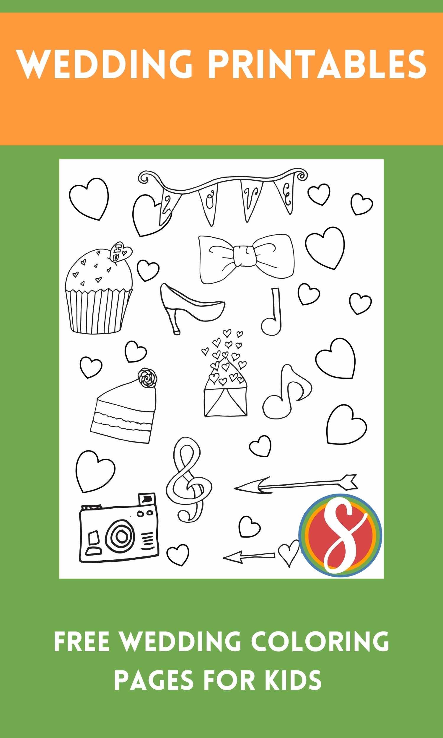 Free wedding coloring pages â stevie doodles