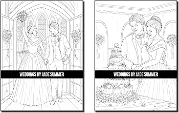 Weddings an adult coloring book with beautiful brides handsome grooms lovely flowers romantic scenes and more summer jade books