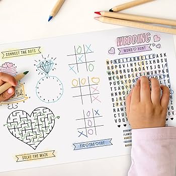 Wedding themed coloring activity placemats wedding coloring sheets x kids drawing paperdisposable placemats home kitchen