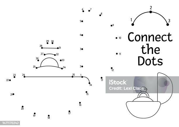 Vector dottodot and color activity with cute wedding ring in a box connect the dots game