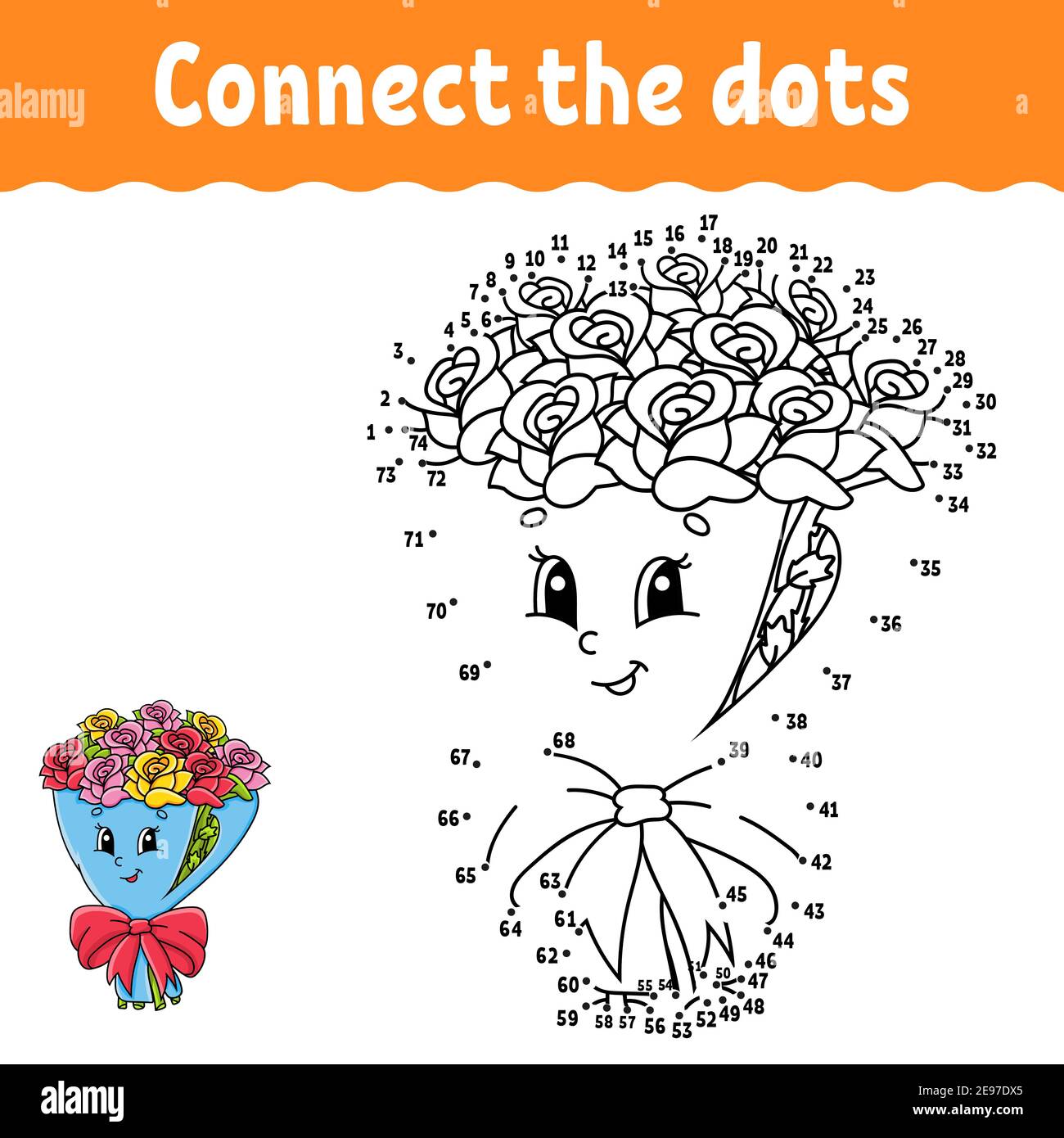 Dot to dot game draw a line valentines day for kids activity worksheet coloring book with answer cartoon character vector illustration stock vector image art